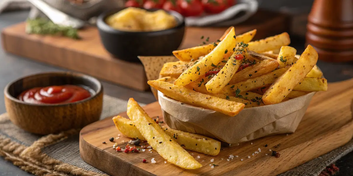 Crispy fries with Hello Fresh seasoning on a plate