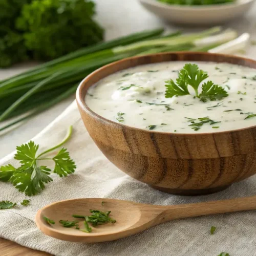 Homemade Hidden Valley Ranch Dressing with fresh herbs