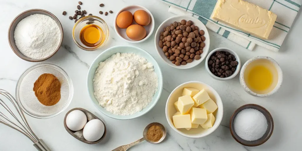 Ingredients for Chick-fil-A cookie recipe laid out on a kitchen counter.