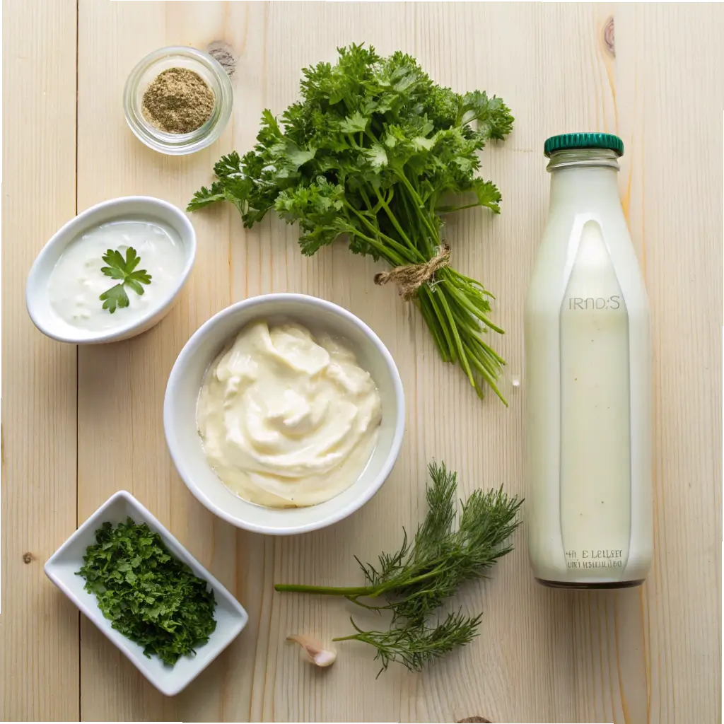 Fresh ingredients for Hidden Valley Ranch Dressing