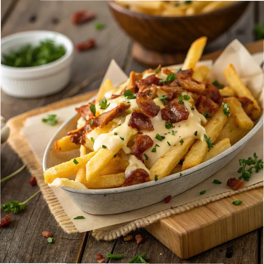 Loaded fries with Hello Fresh fry seasoning